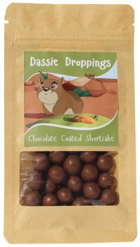 dassie novelty animal dropping sweets choc coated biscuits